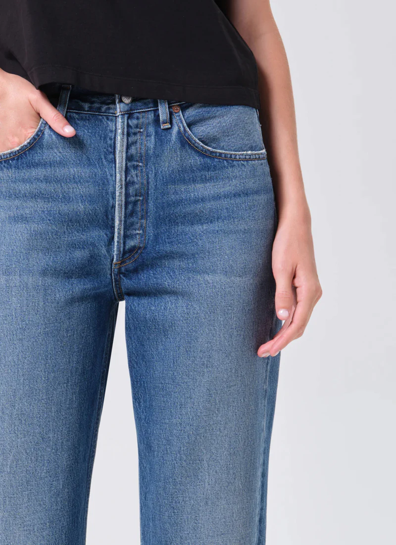 90's Crop Mid Rise Straight Jeans - Image 4