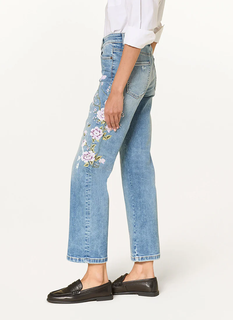 Paris Floral Flare Jeans - Image 2