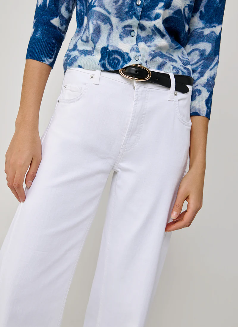 Oria Pure White Wide Leg Jeans - Image 3
