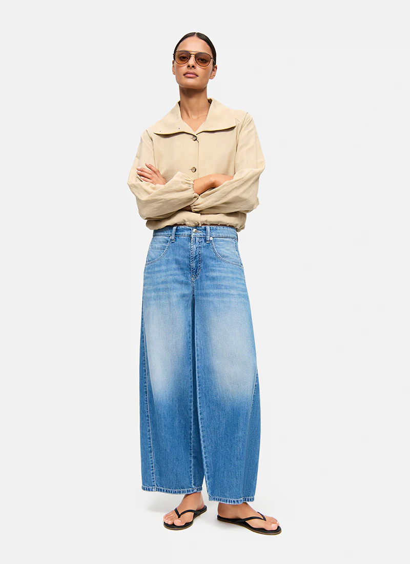 Orla Barrel Leg Cropped Jeans - Image 5