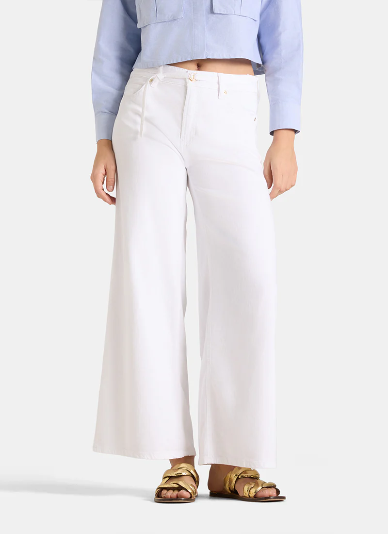 Palazzo Crop Denim Jeans