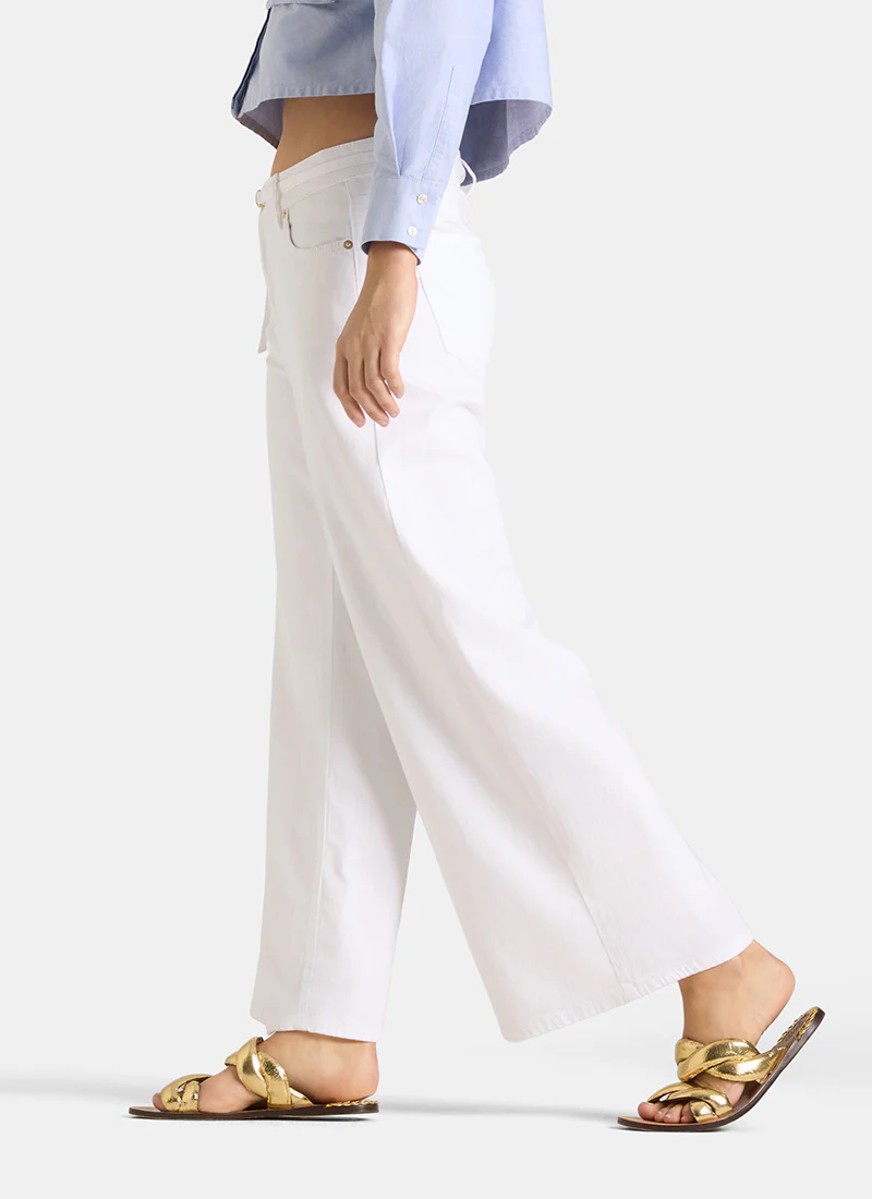 Palazzo Crop Denim Jeans - Image 4