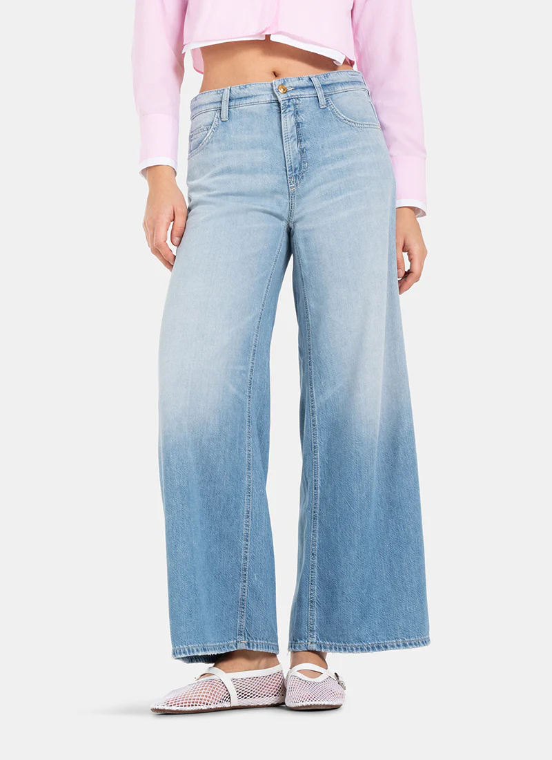 Palazzo Crop Wide Leg Jeans