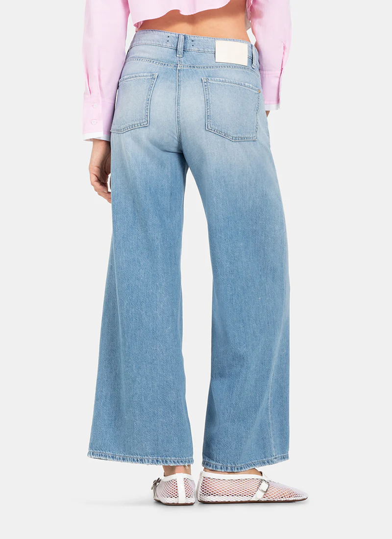 Palazzo Crop Wide Leg Jeans - Image 2