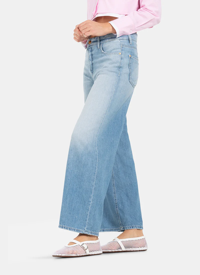 Palazzo Crop Wide Leg Jeans - Image 3