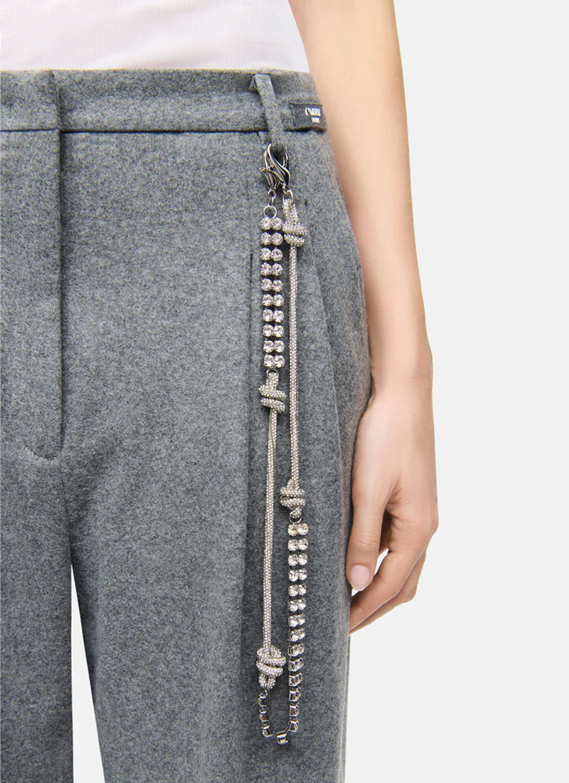 Emilie Flannel Jersey Crystal Chain Pant - Image 3