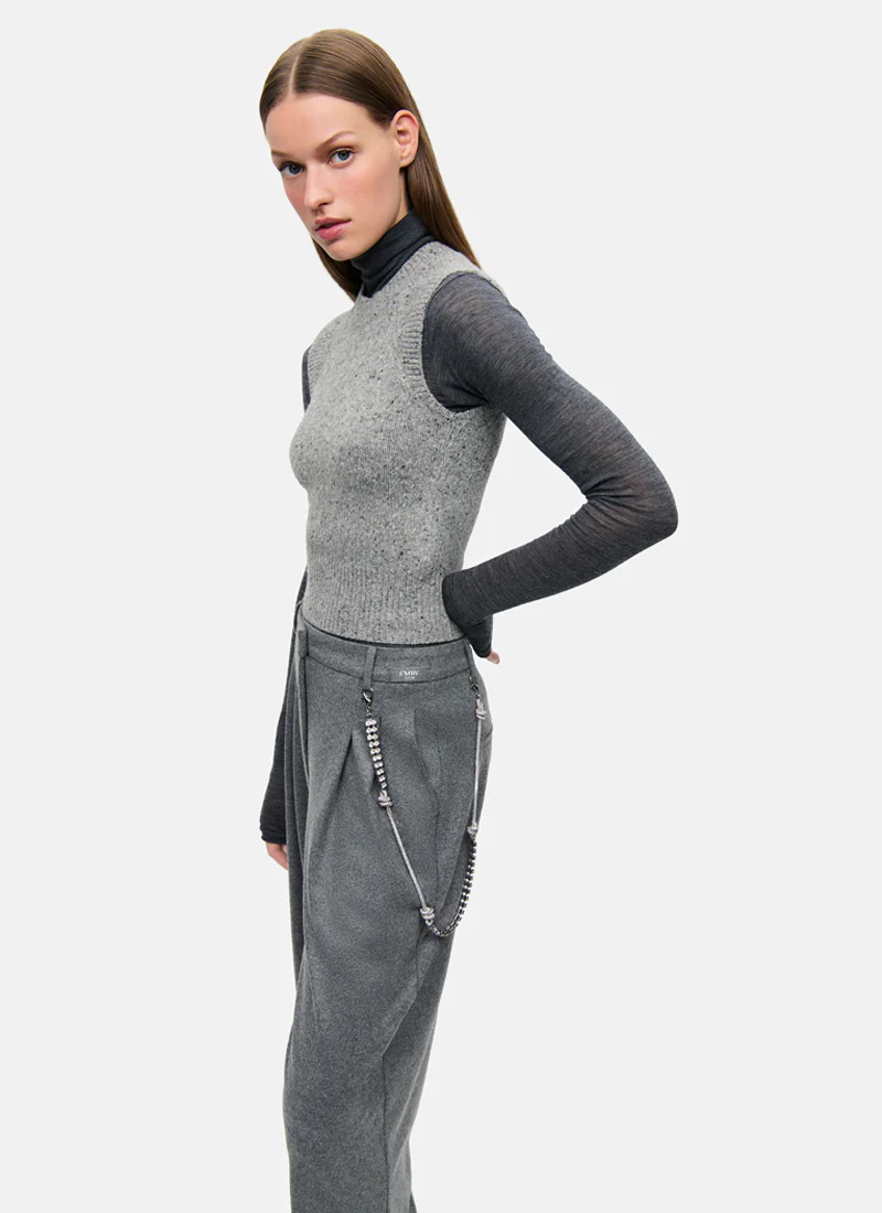 Emilie Flannel Jersey Crystal Chain Pant - Image 4