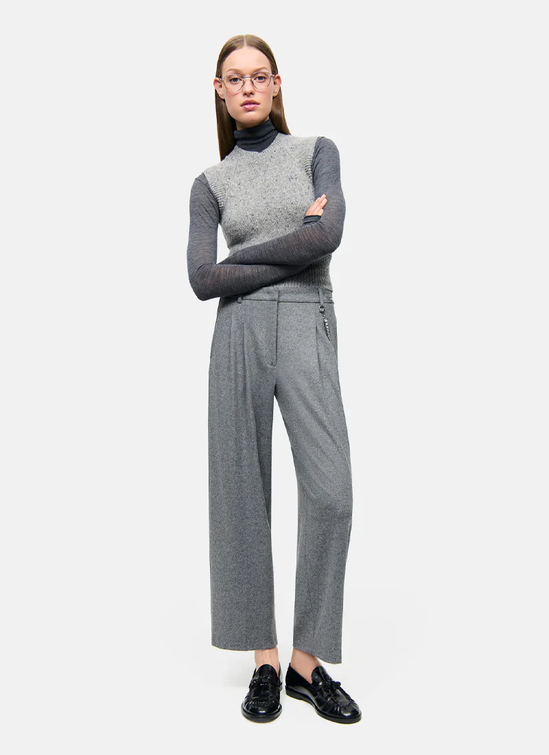 Emilie Flannel Jersey Crystal Chain Pant - Image 5
