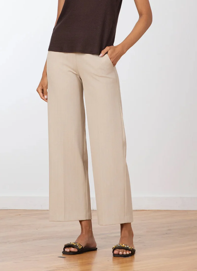 Grace Pinstripe Wide Leg Ankle Pant