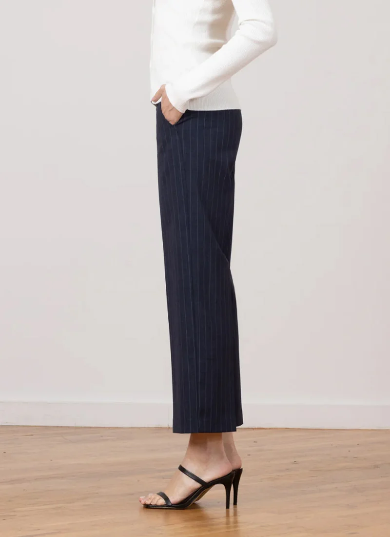 Grace Pinstripe Wide Leg Ankle Pant - Image 3