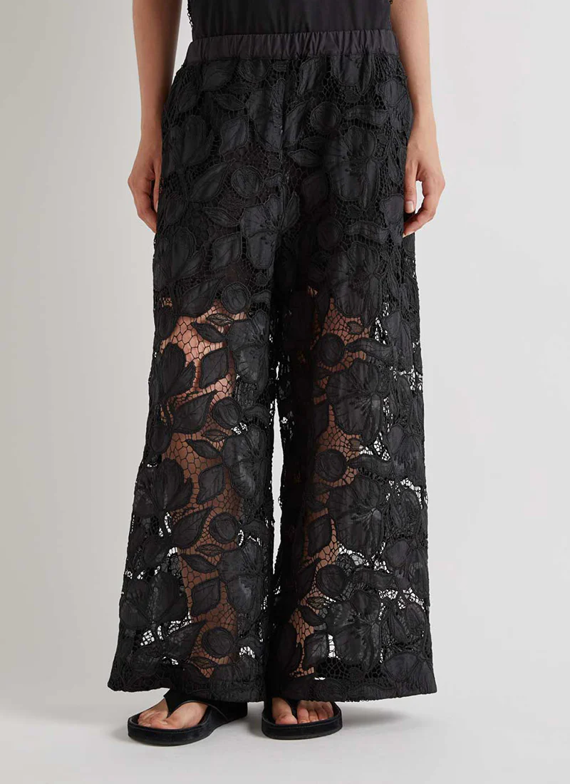 Lace Wide Leg Pull On Pant