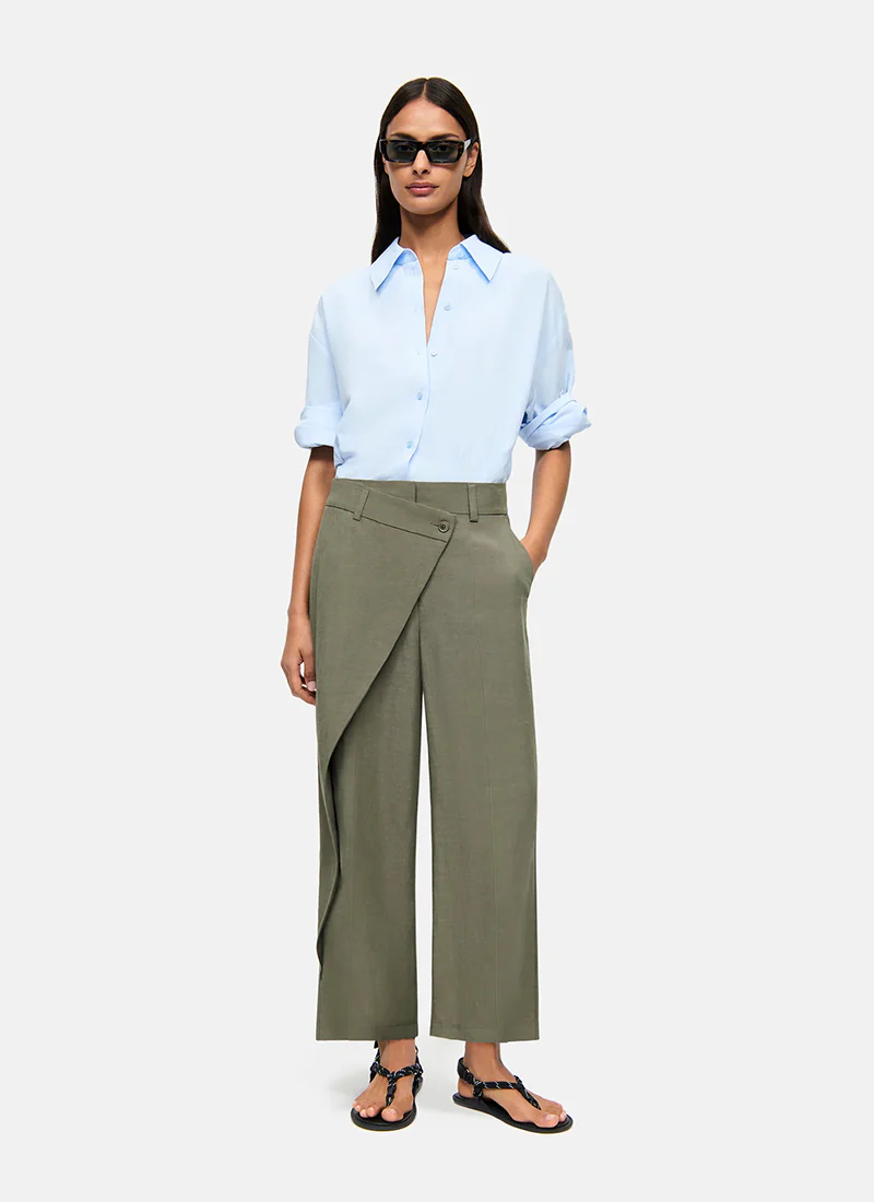 Anais Crop Linen Cross Front Pant - Image 5
