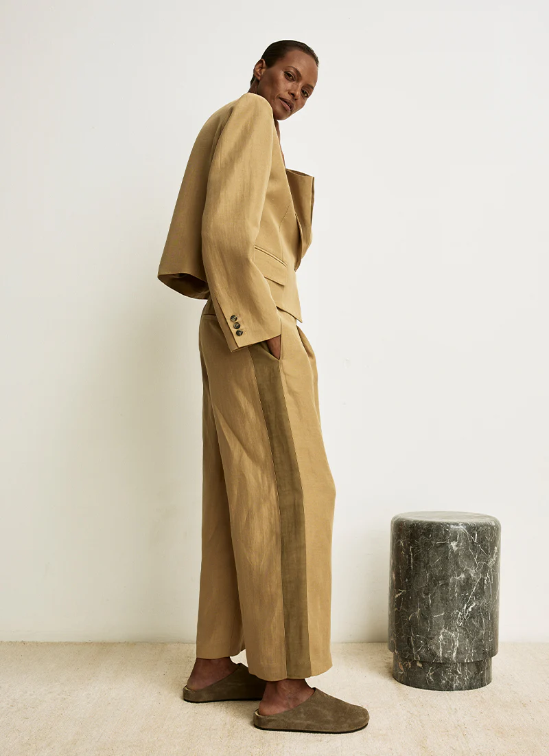 Tux Stripe Crop Pleated Trouser - Image 5