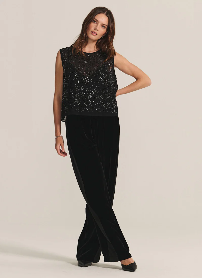 Velvet & Satin Mix Media Pant - Image 3