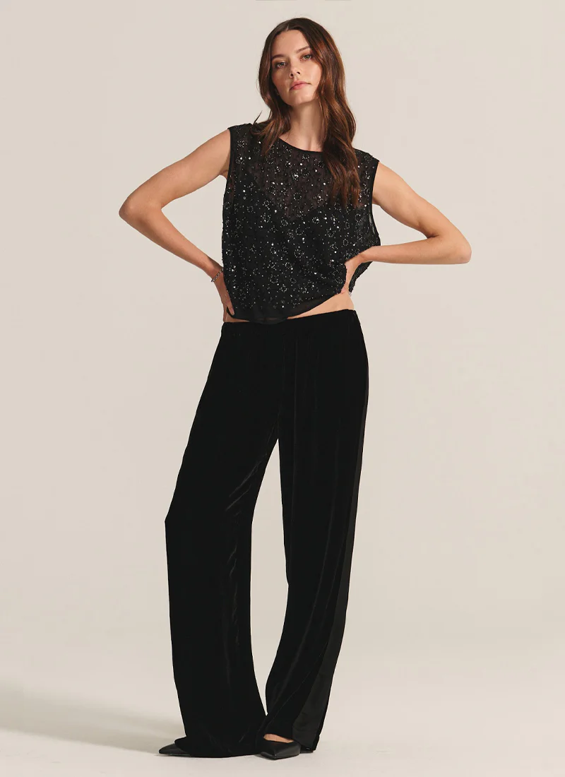 Velvet & Satin Mix Media Pant - Image 5