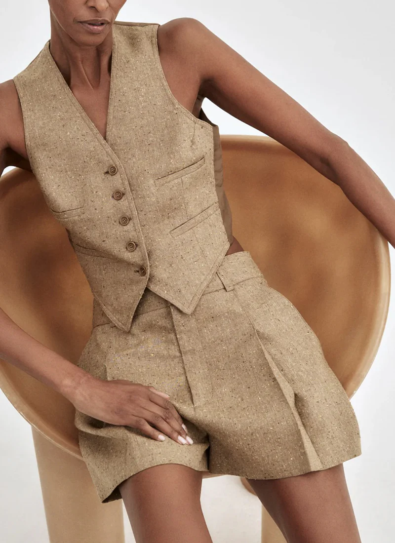 Mid Rise Pleated Shorts - Image 2