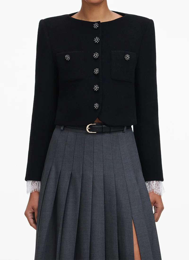 Grey Pleated Maxi Skirt - Image 4