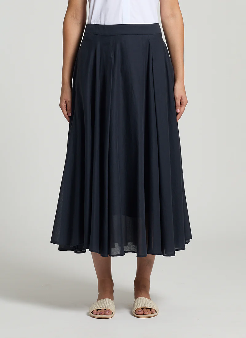 Cotton Voile Midi Skirt