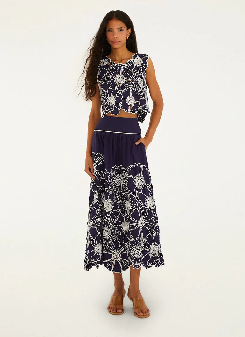 Flowers Richelieu Skirt