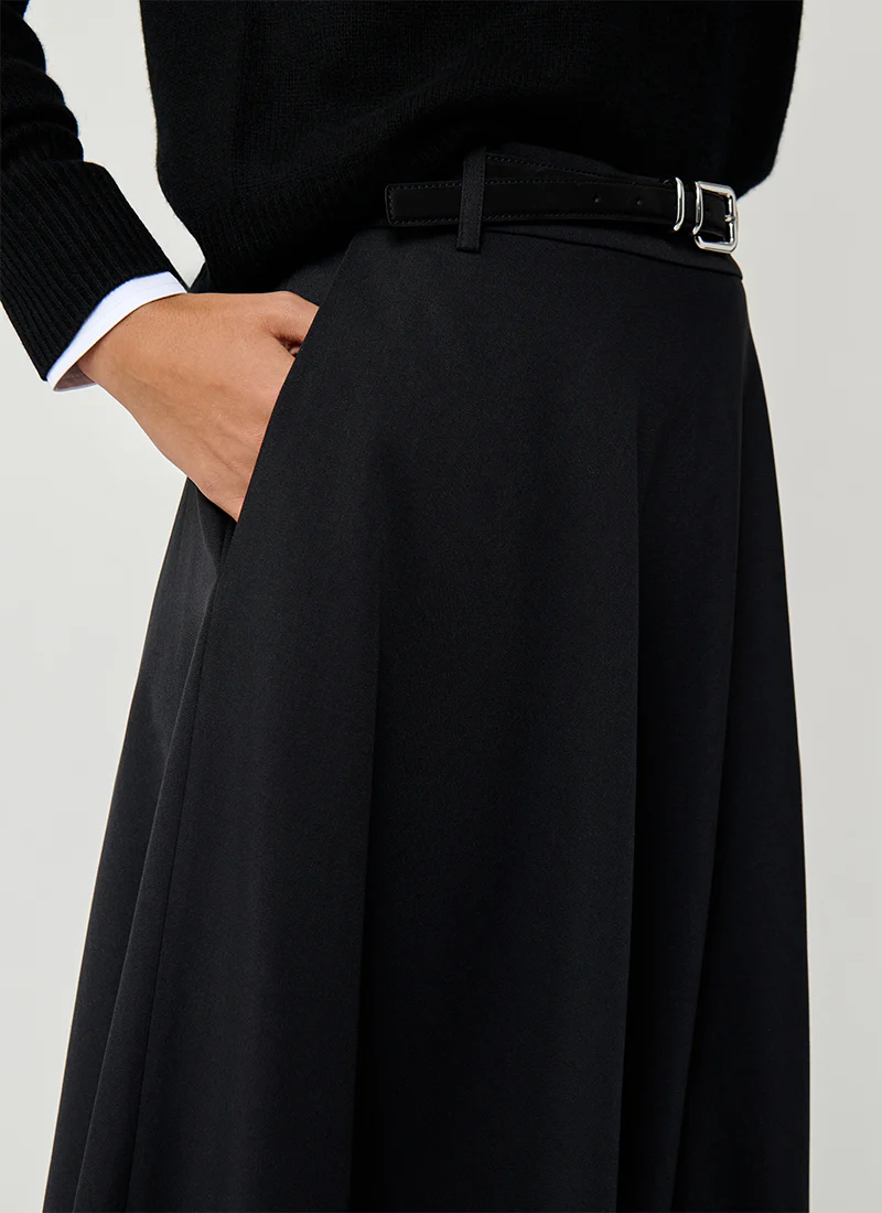 Matte Crepe Satin Skirt - Image 3