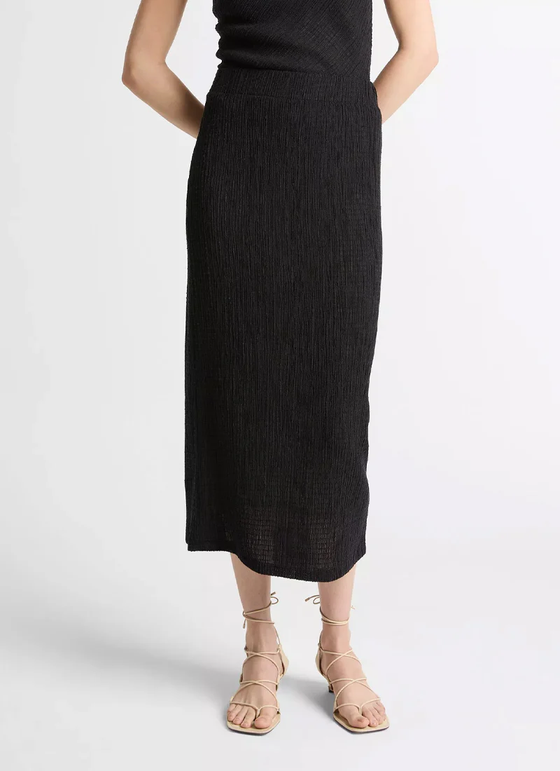 Shadow Grid Midi Skirt