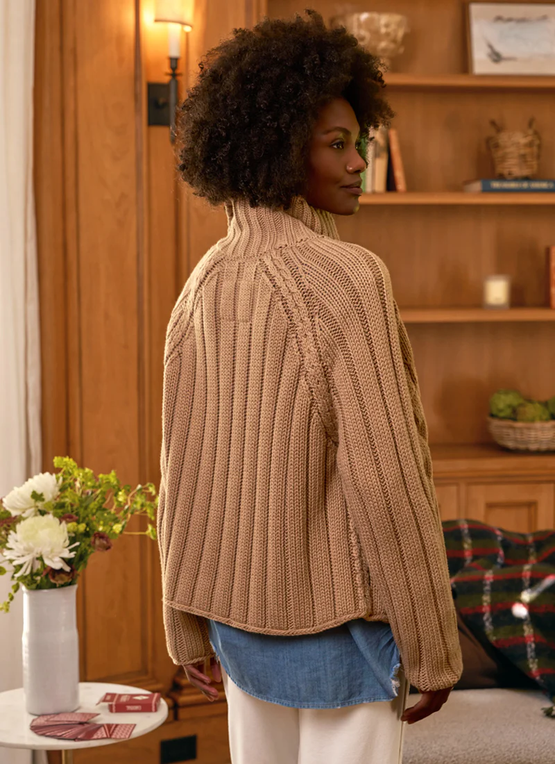 Mini Cotswolds Cropped Cable Knit Cardigan - Image 2