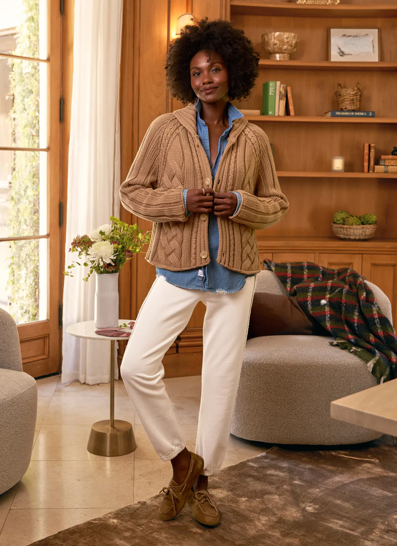 Mini Cotswolds Cropped Cable Knit Cardigan - Image 6