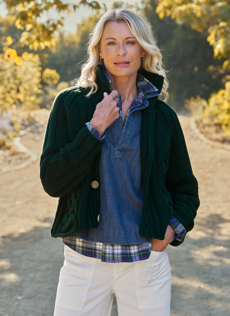 Mini Cotswolds Cropped Cable Knit Cardigan - Image 5