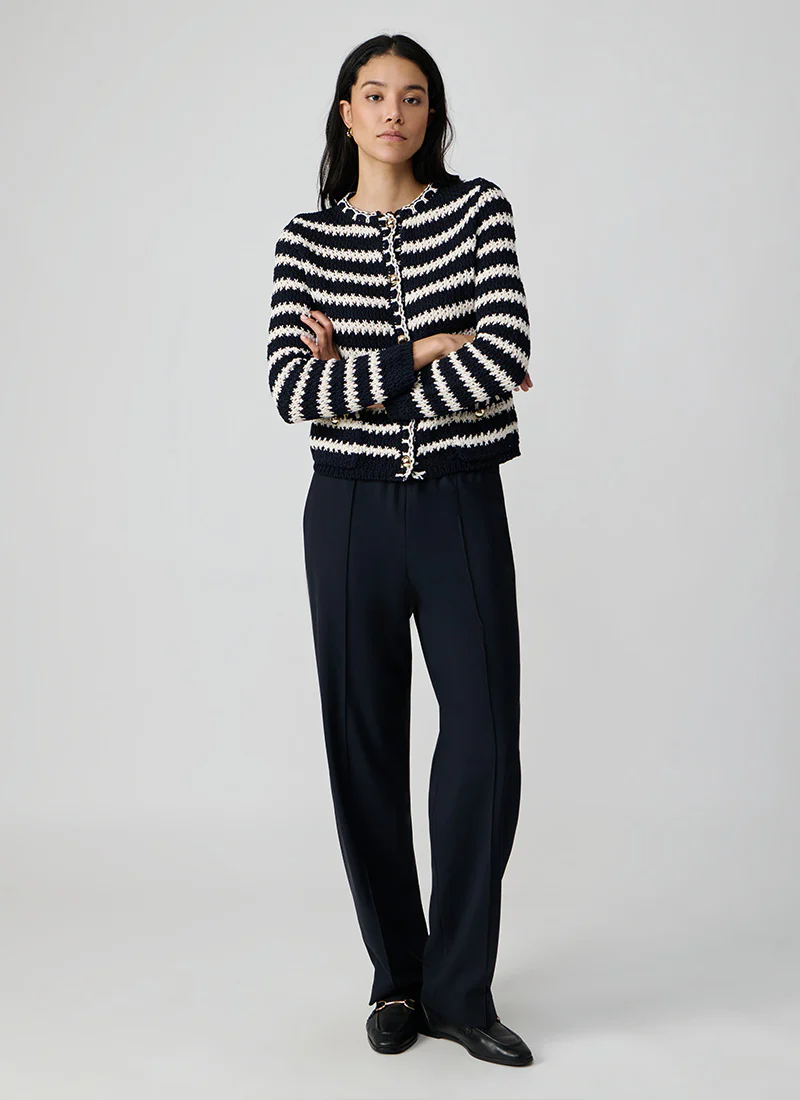Cotton Boucle Striped Cardigan - Image 5