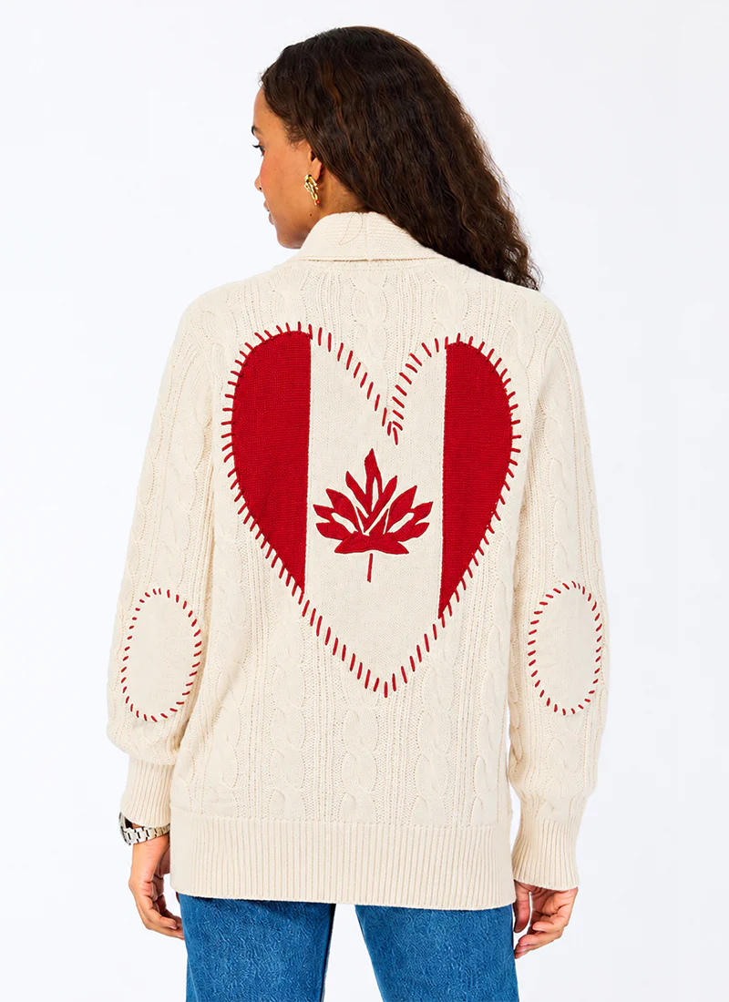 Helen Shawl Canadian Flag Cardigan - Image 2