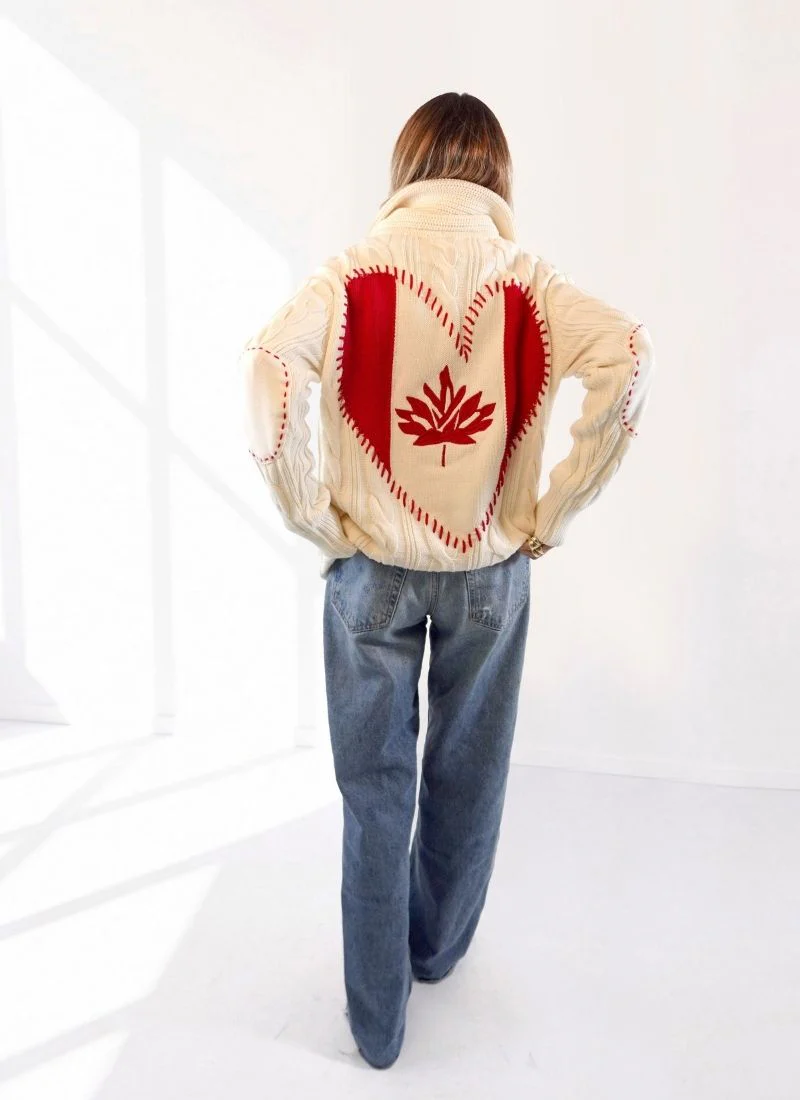 Helen Shawl Canadian Flag Cardigan - Image 6