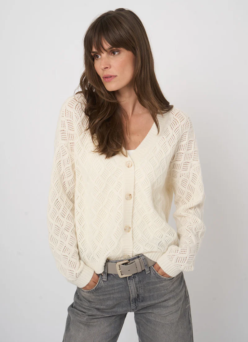 Cashmere Diamond Cardigan - Image 5
