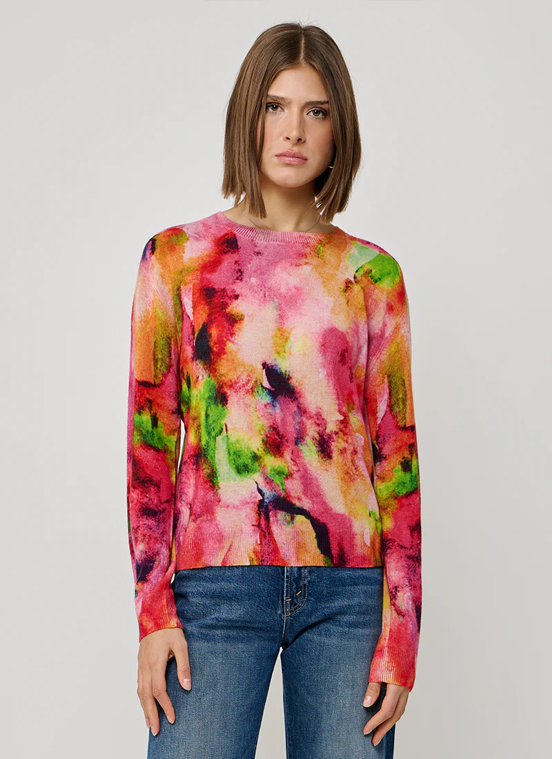 Watercolor Print Cashmere Sweater - Image 3