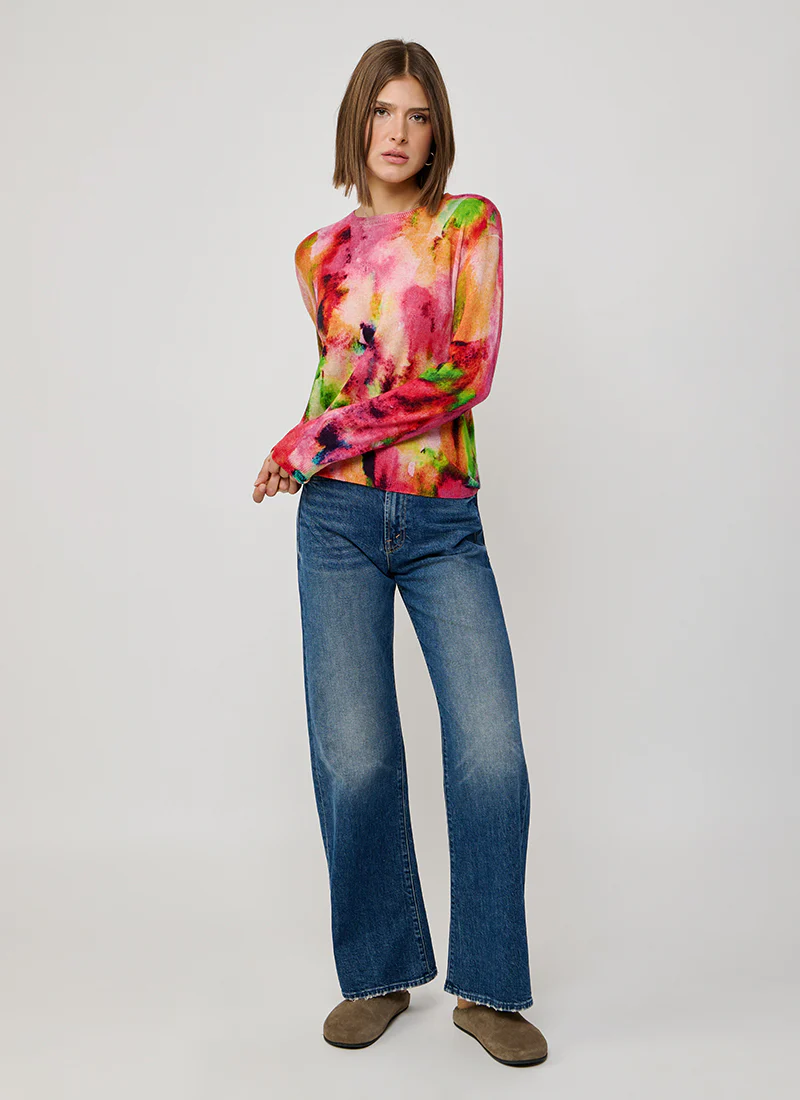 Watercolor Print Cashmere Sweater - Image 5