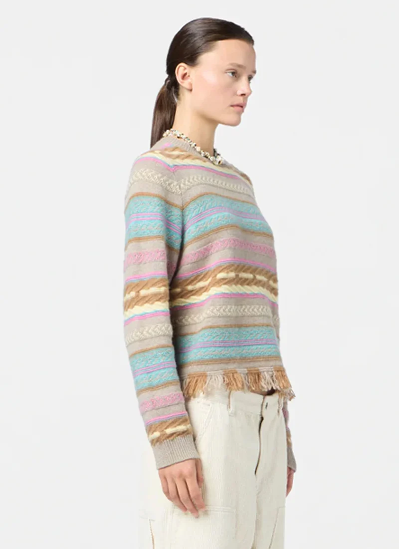 Western Stripe Crew Neck Sweater - Image 3