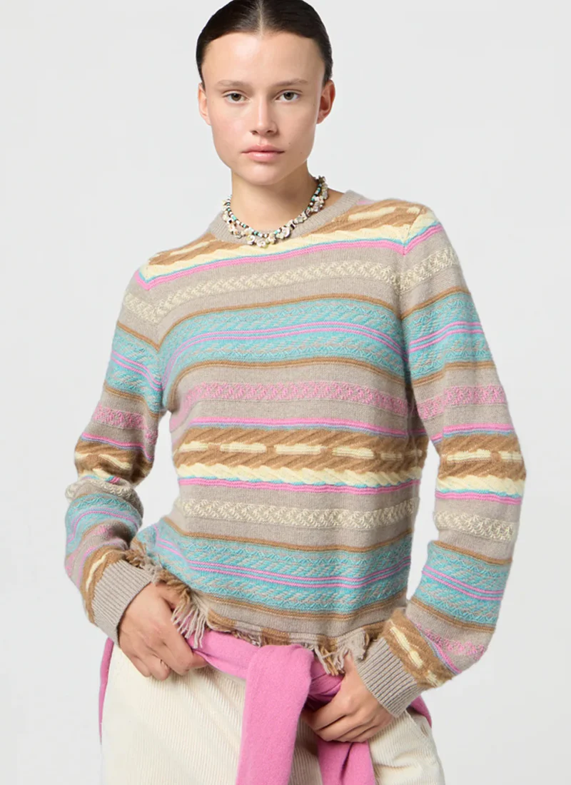 Western Stripe Crew Neck Sweater - Image 4