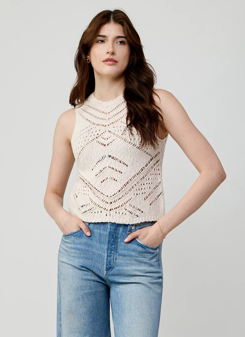 Chunky Pointelle Knit Tank