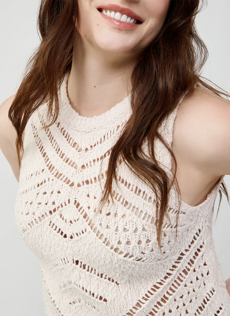 Chunky Pointelle Knit Tank - Image 4