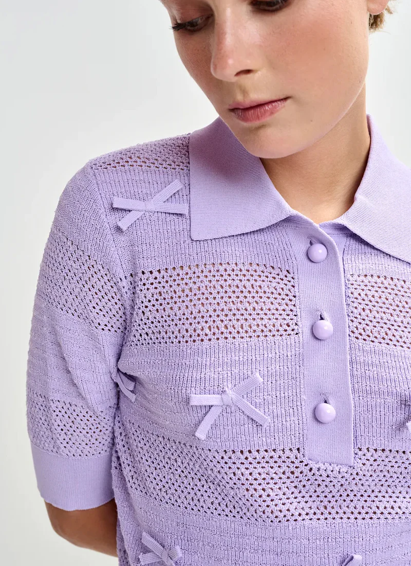 Jarts Bow-Embellished Knit Polo - Image 3