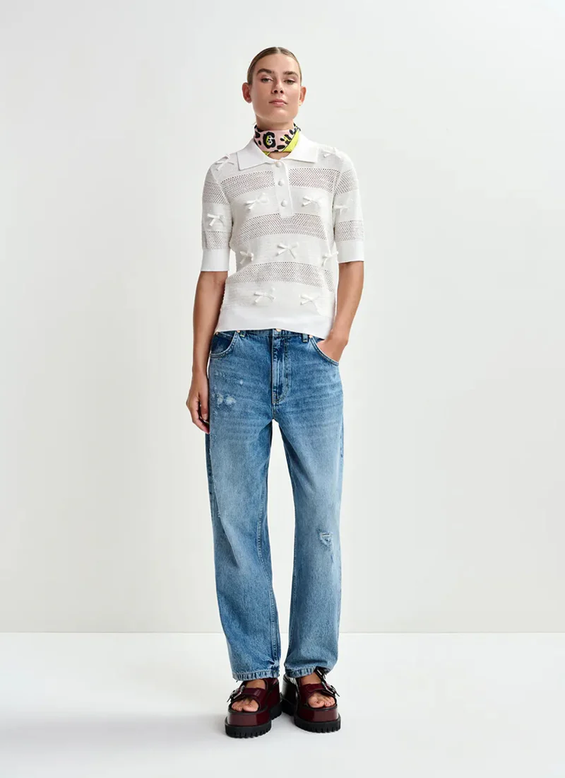 Jarts Bow-Embellished Knit Polo - Image 4