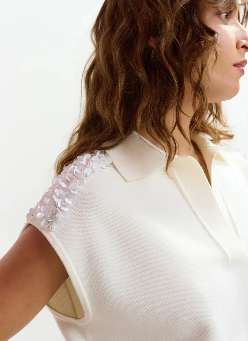 Joline Embroidered Knit Polo - Image 3