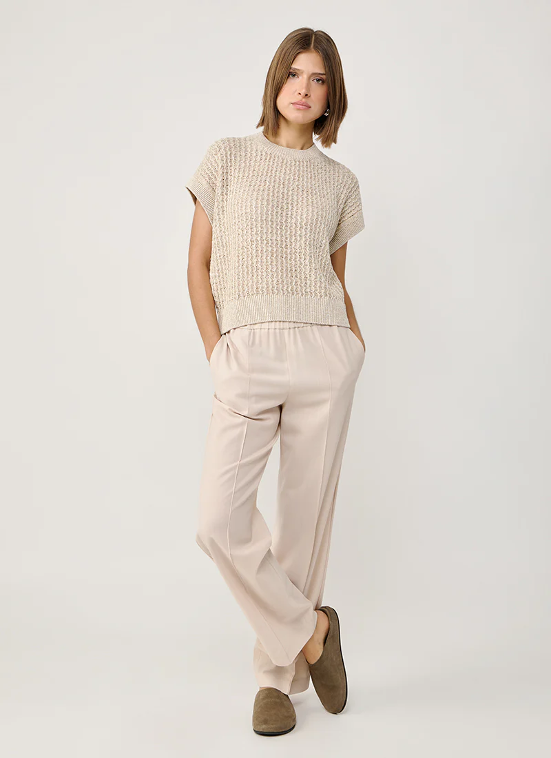 Linen Short Sleeve Crewneck Sweater - Image 4