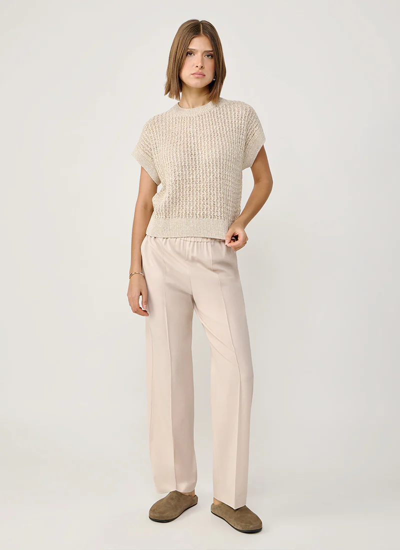 Linen Short Sleeve Crewneck Sweater - Image 5