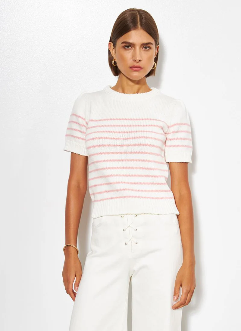 Rowen Stripe Short Sleeve Sweater