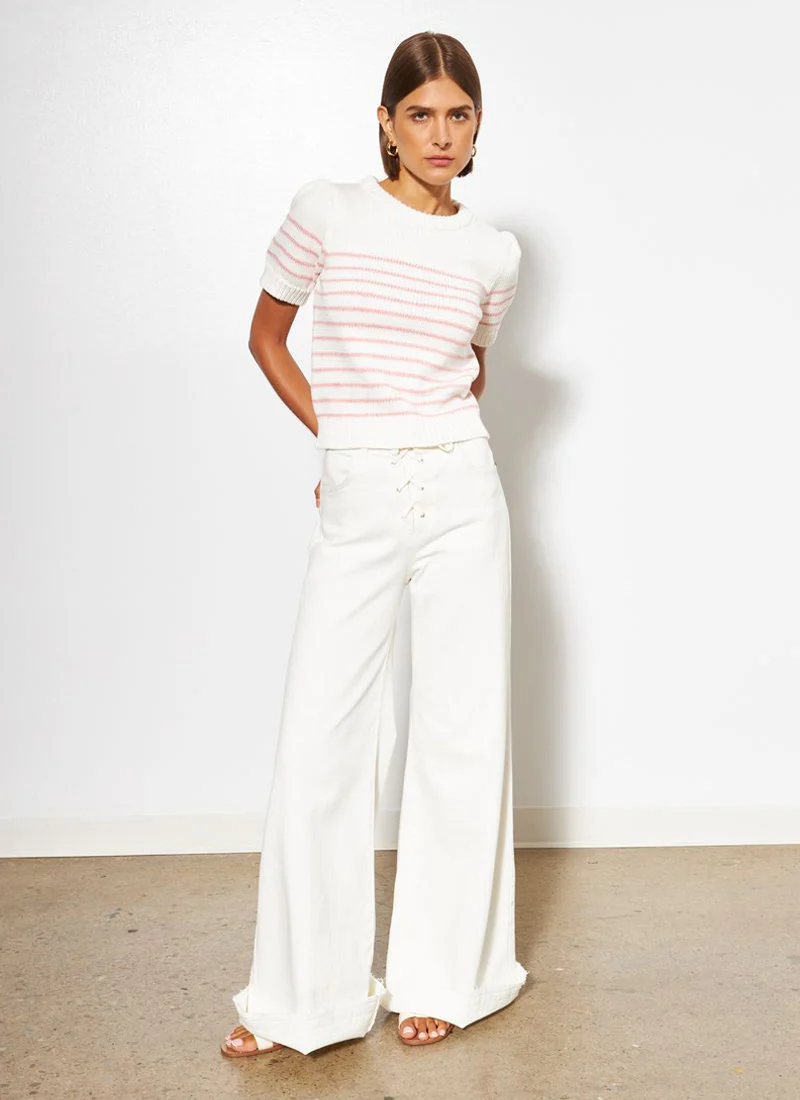 Rowen Stripe Short Sleeve Sweater - Image 3