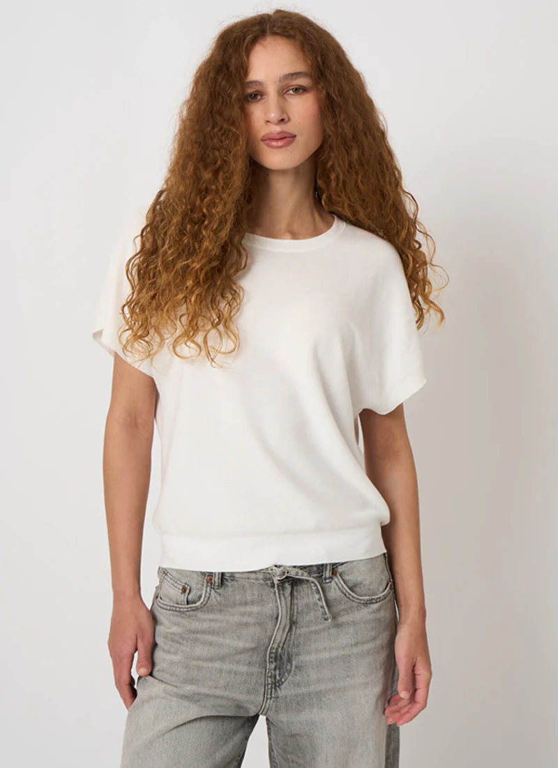 Superfine Cotton Boat-Neck Sweater