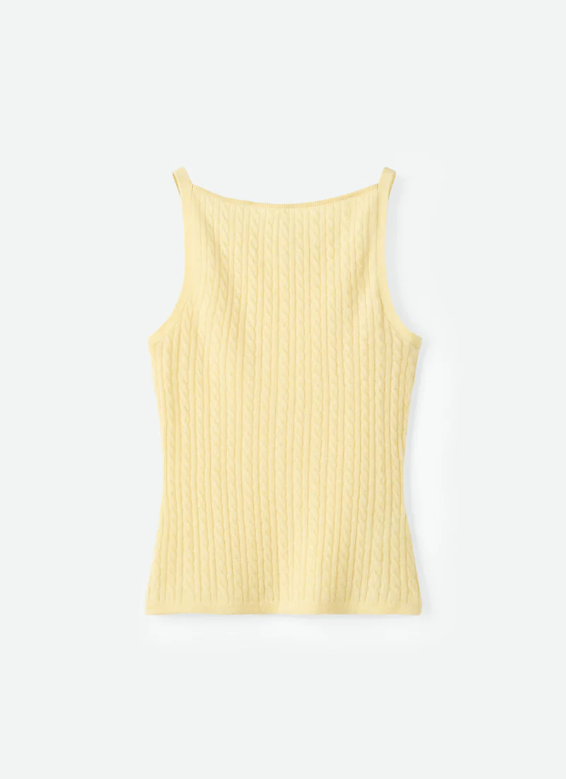 Cable Knit Cashmere Singlet Tank Top - Image 5