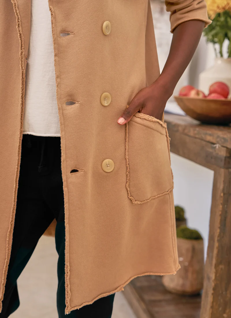 Triple Fleece Sweatshirt Trench Coat - Image 4
