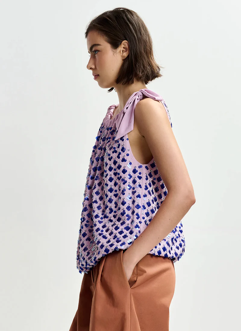 Jocelyn Sequin Smocked Top - Image 3