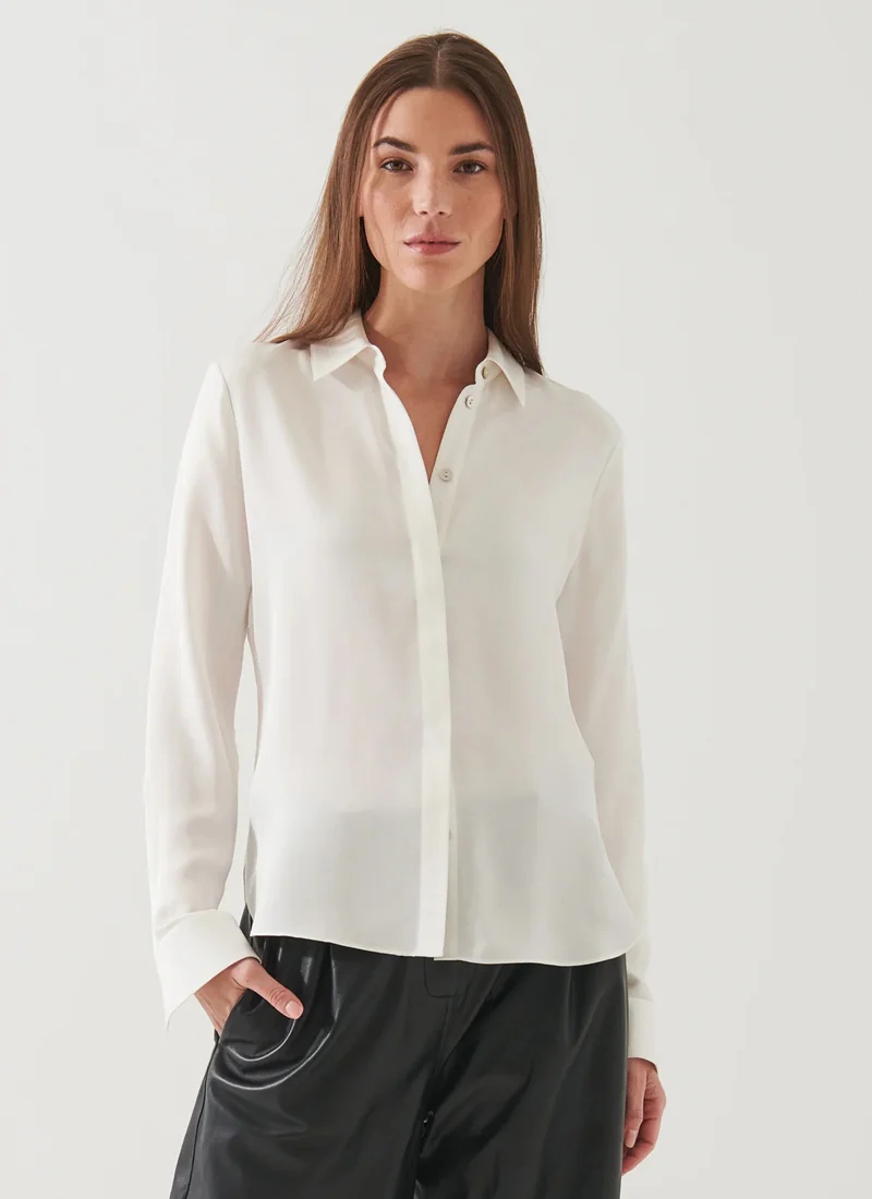 Long Sleeve Slim Silk Shirt